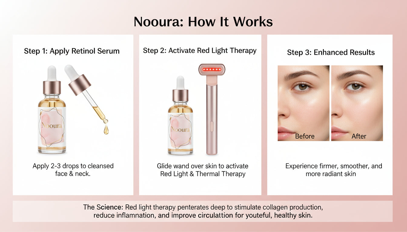 Nooura - Red light Therapy Wand with Retinol Serum